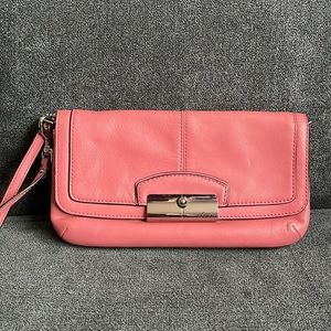 Coach Ashley large leather clutch wristlet/wallet mini bag